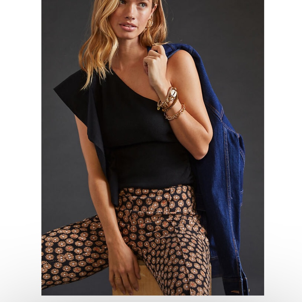 NWT ribbed one shoulder top Anthropologie